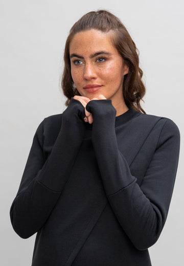 Umstands- und Stillsweater mit Rib black